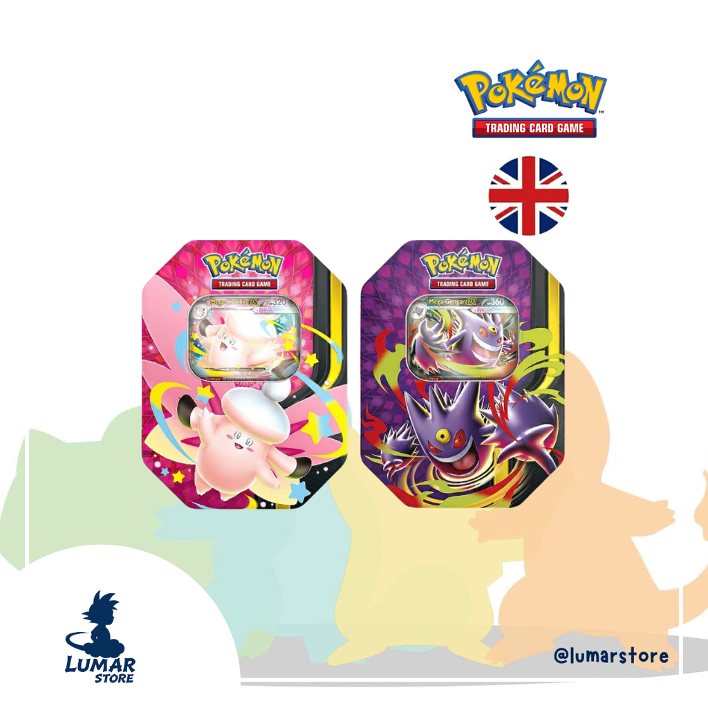 Pokémon TCG: Lata Summer ex Tin 2026 - Mega Gengar / Mega Clefable (Inglés)
