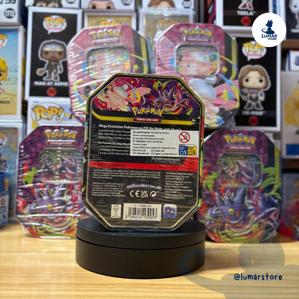 Pokémon TCG: Lata Summer ex Tin 2026 - Mega Gengar / Mega Clefable (Inglés)