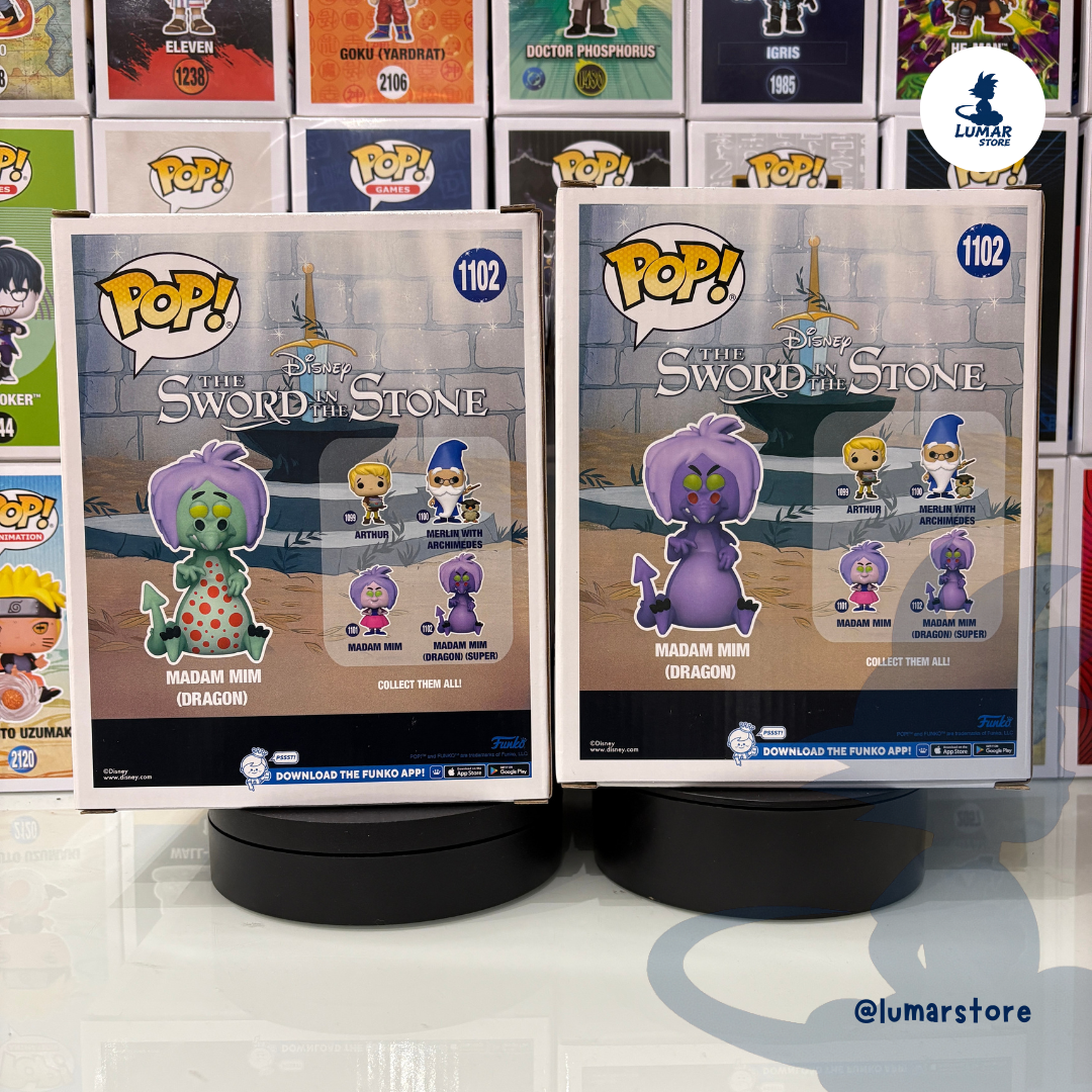 BUNDLE Funko Pop! 1102 - Madam Mim Dragón (Disney) | Set Regular + CHASE