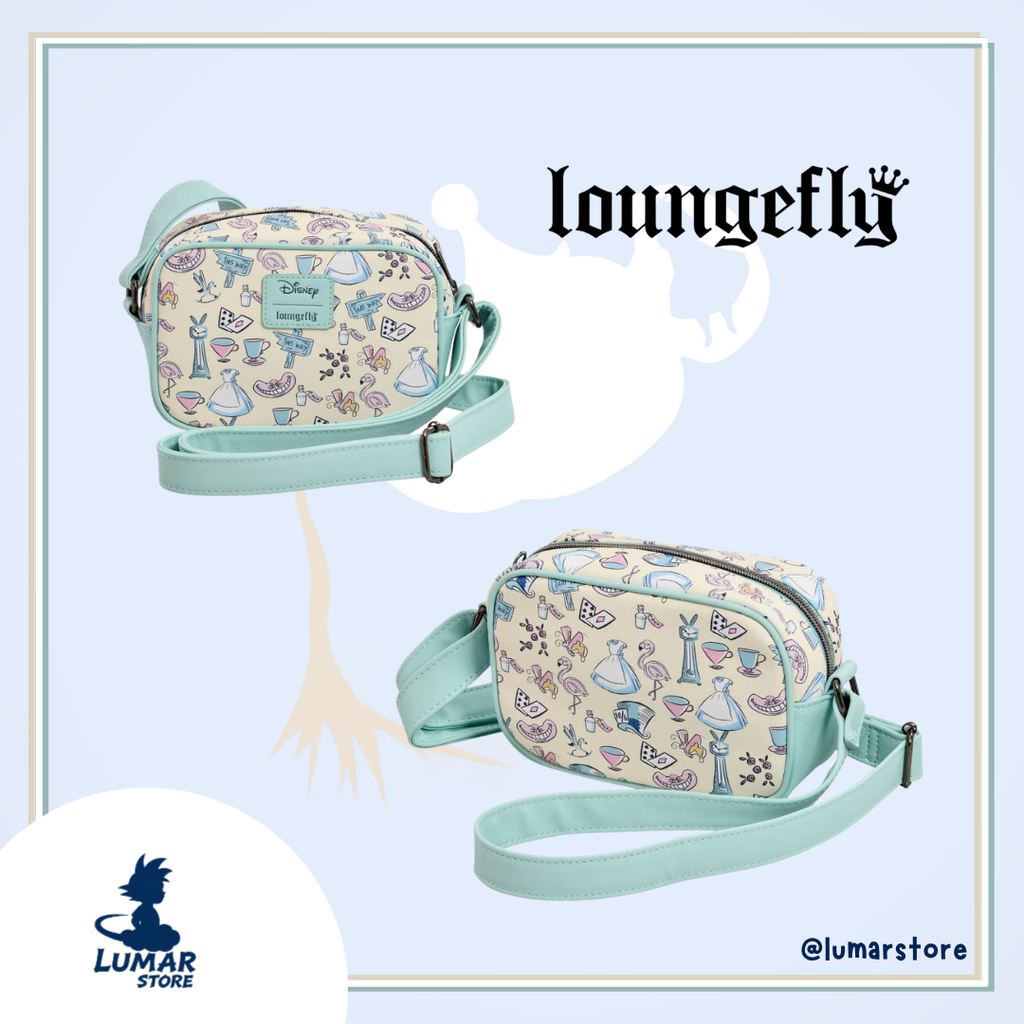 Bolso Bandolera Loungefly Disney Alicia en el País de las Maravillas Pastel AOP