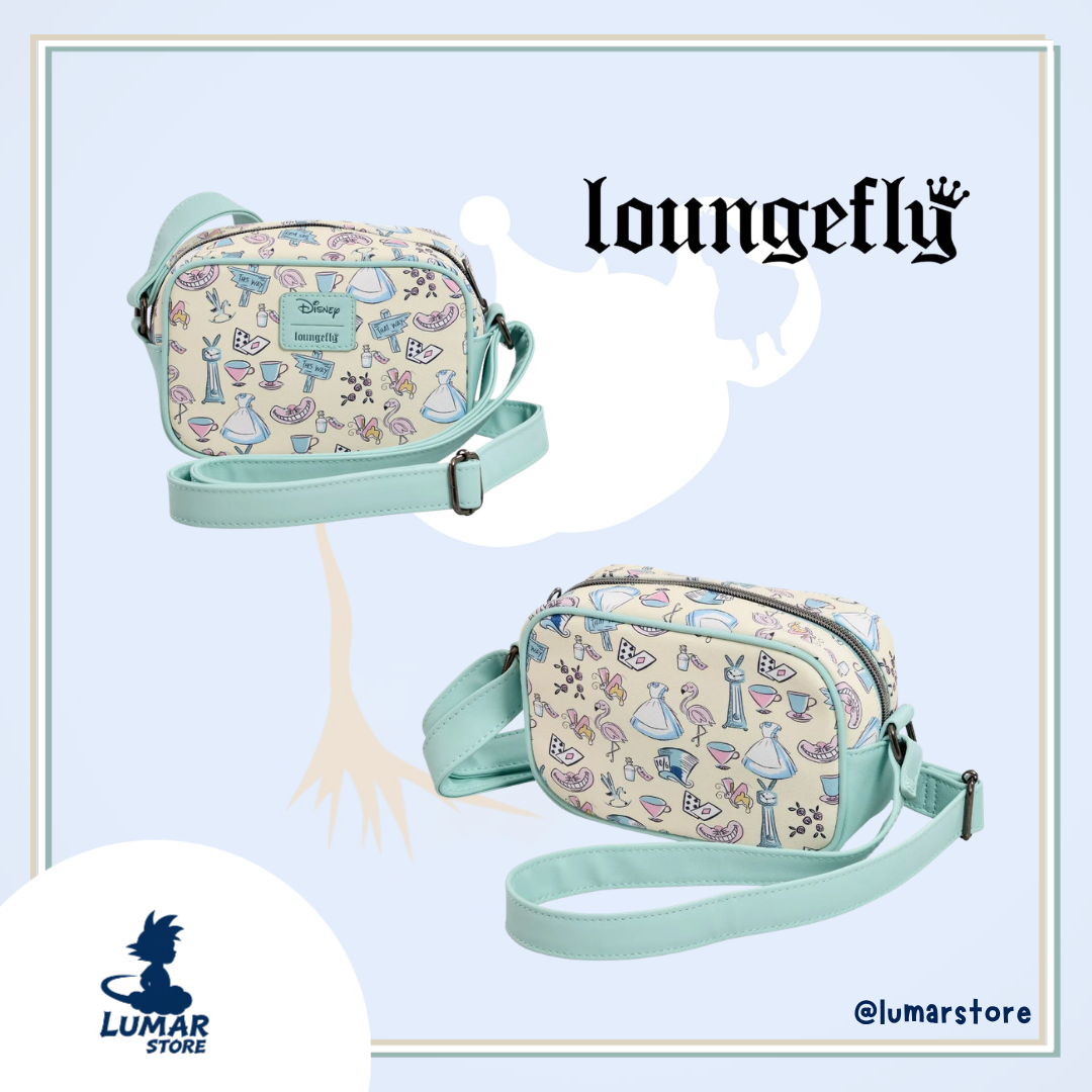Bolso Bandolera Loungefly Disney Alicia en el País de las Maravillas Pastel AOP