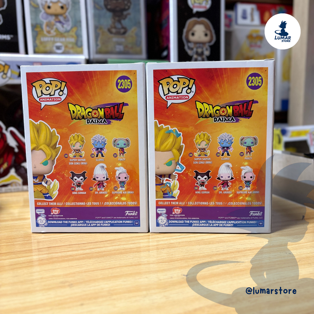 Bundle Funko Pop! Animation: Dragon Ball Daima - Super Saiyan Son Goku (Mini) (2305) | Regular + Glow Chase