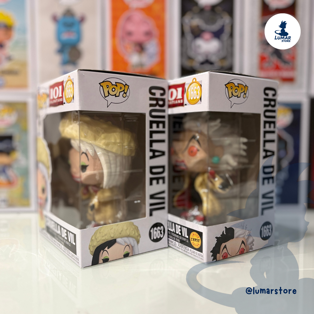 Bundle Funko Pop! Disney 1663 - Cruella de Vil (Chase + Regular) | 101 Dálmatas