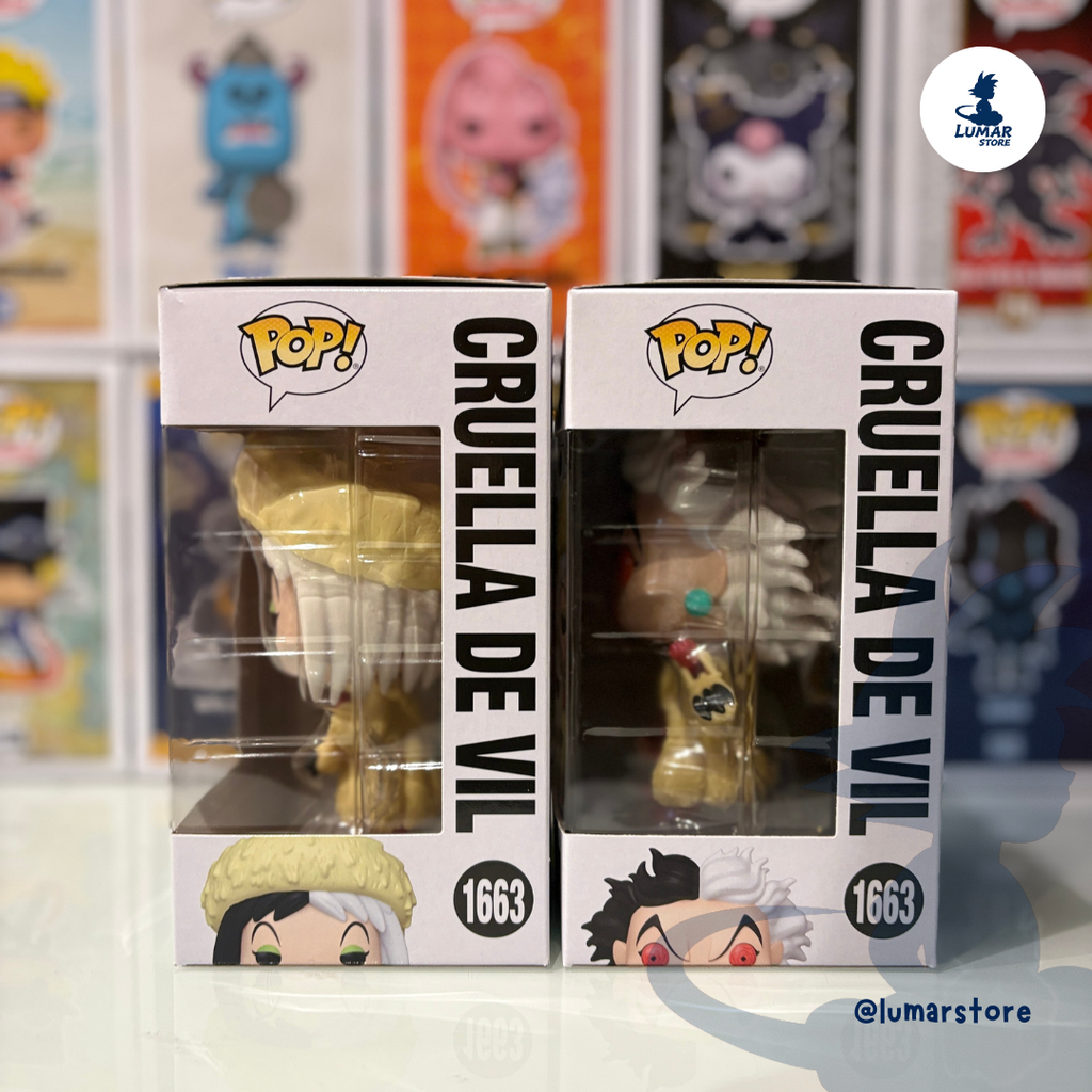 Bundle Funko Pop! Disney 1663 - Cruella de Vil (Chase + Regular) | 101 Dálmatas