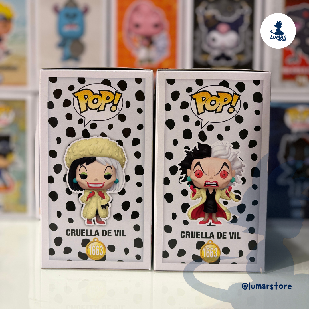 Bundle Funko Pop! Disney 1663 - Cruella de Vil (Chase + Regular) | 101 Dálmatas