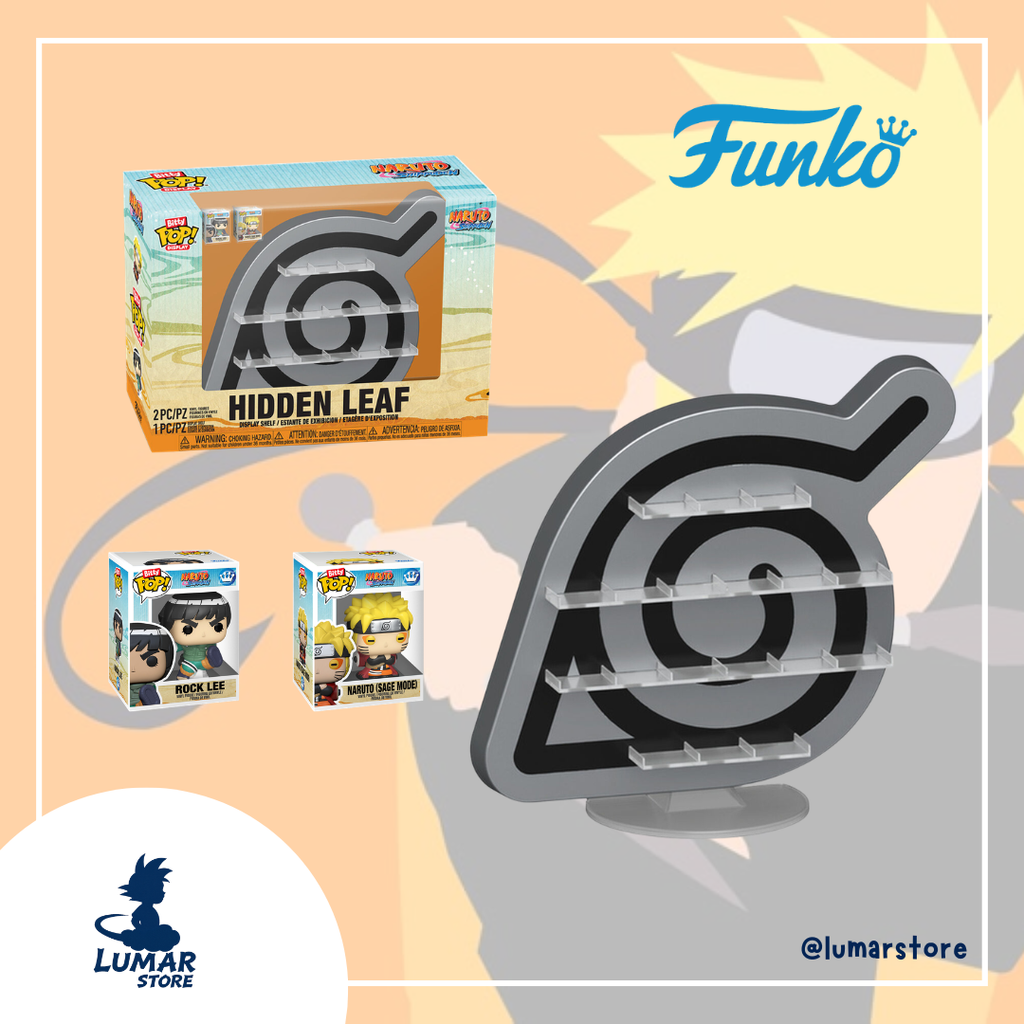 Expositor Funko Bitty Pop! Naruto Shippuden: Hidden Leaf Display Shelf (Incluye 2 Figuras Exclusivas)