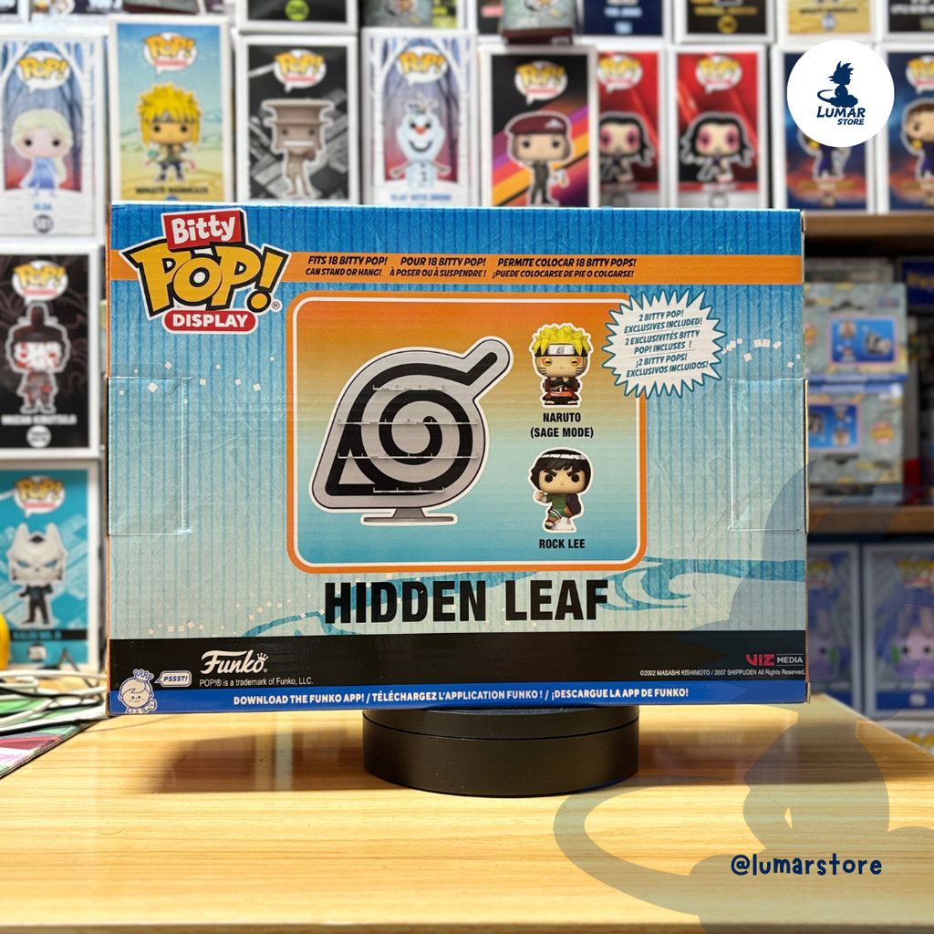 Expositor Funko Bitty Pop! Naruto Shippuden: Hidden Leaf Display Shelf (Incluye 2 Figuras Exclusivas)