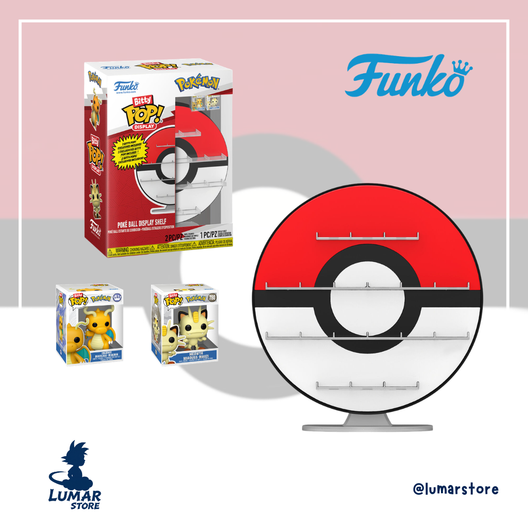 Expositor Funko Bitty Pop! Pokémon: Poké Ball Display Shelf (Incluye 2 Figuras Exclusivas)