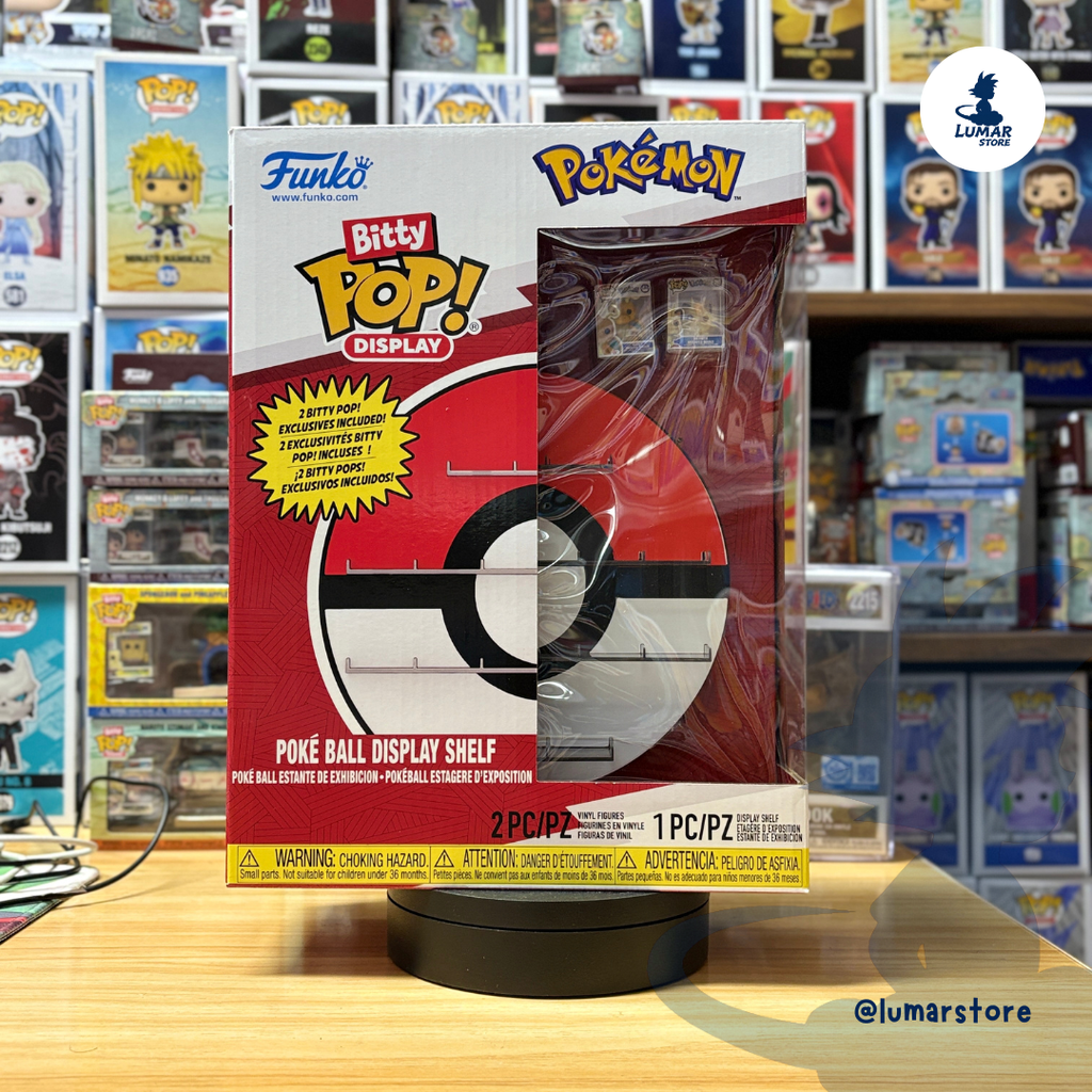 Expositor Funko Bitty Pop! Pokémon: Poké Ball Display Shelf (Incluye 2 Figuras Exclusivas)