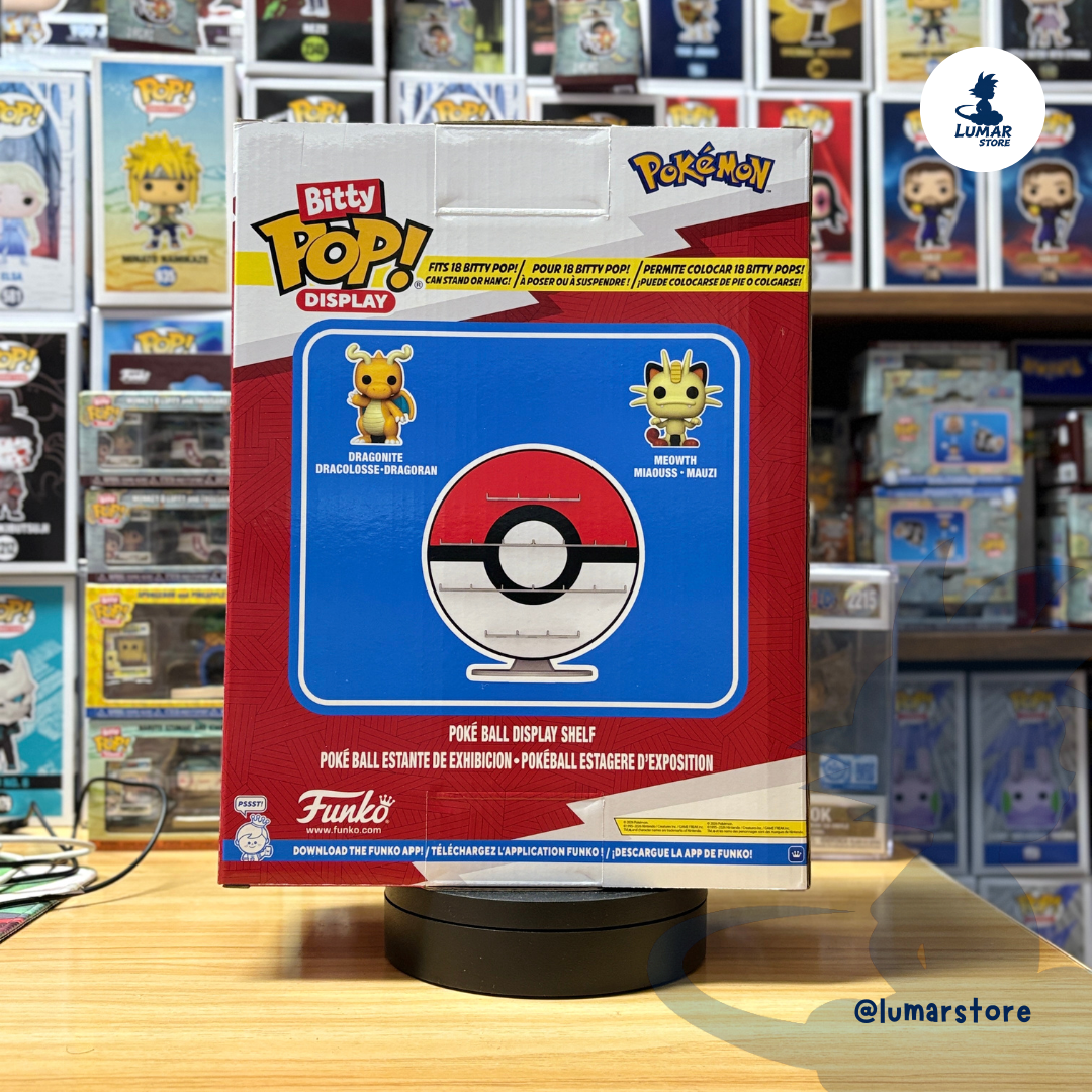 Expositor Funko Bitty Pop! Pokémon: Poké Ball Display Shelf (Incluye 2 Figuras Exclusivas)