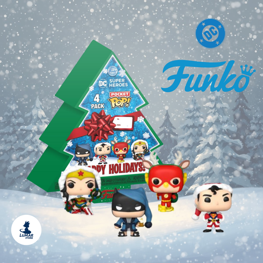 Funko Pocket Pop! DC Super Heroes – Holiday 4 Pack