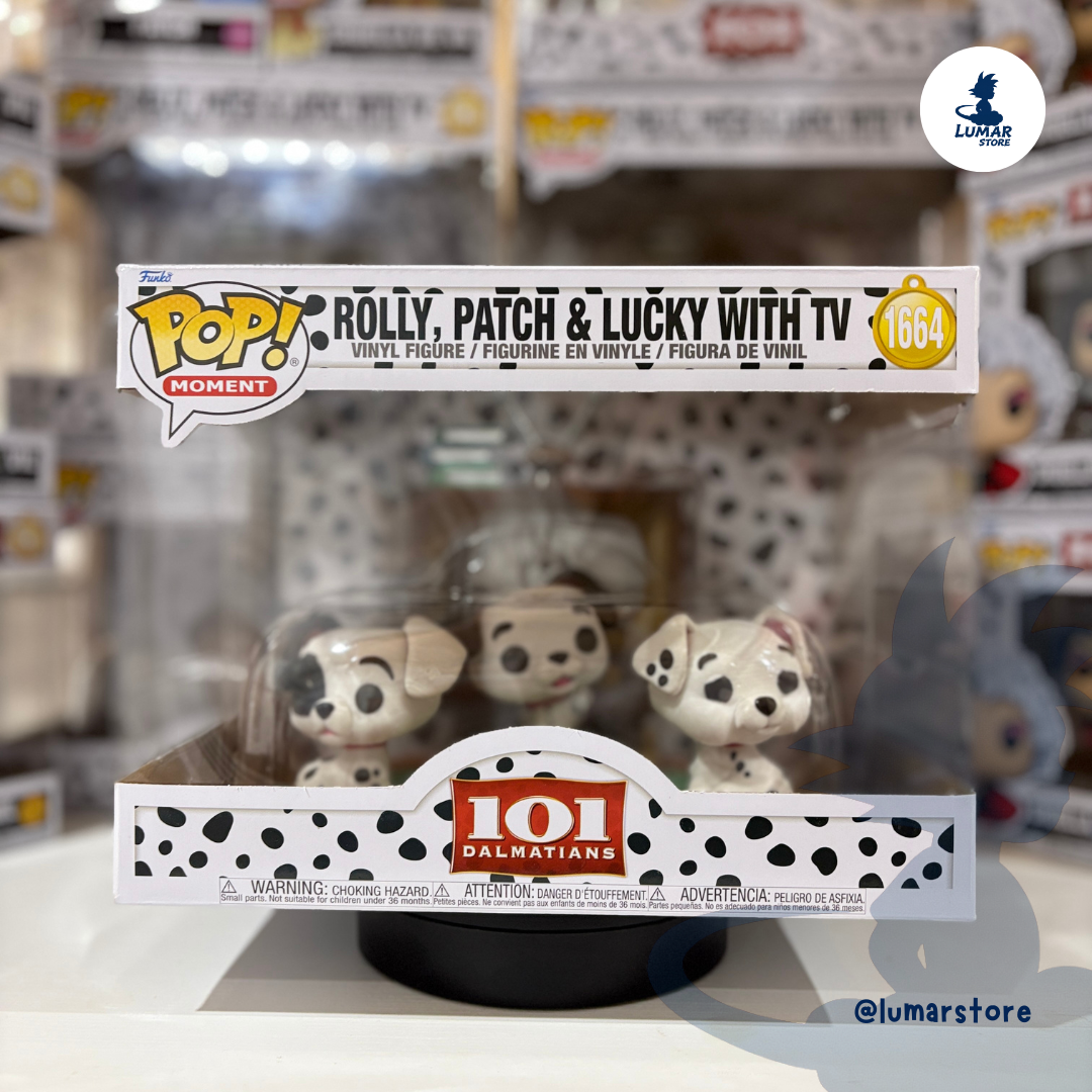 FUNKO POP! Moment 1664 - Rolly, Patch & Lucky with TV (101 Dálmatas) | Disney