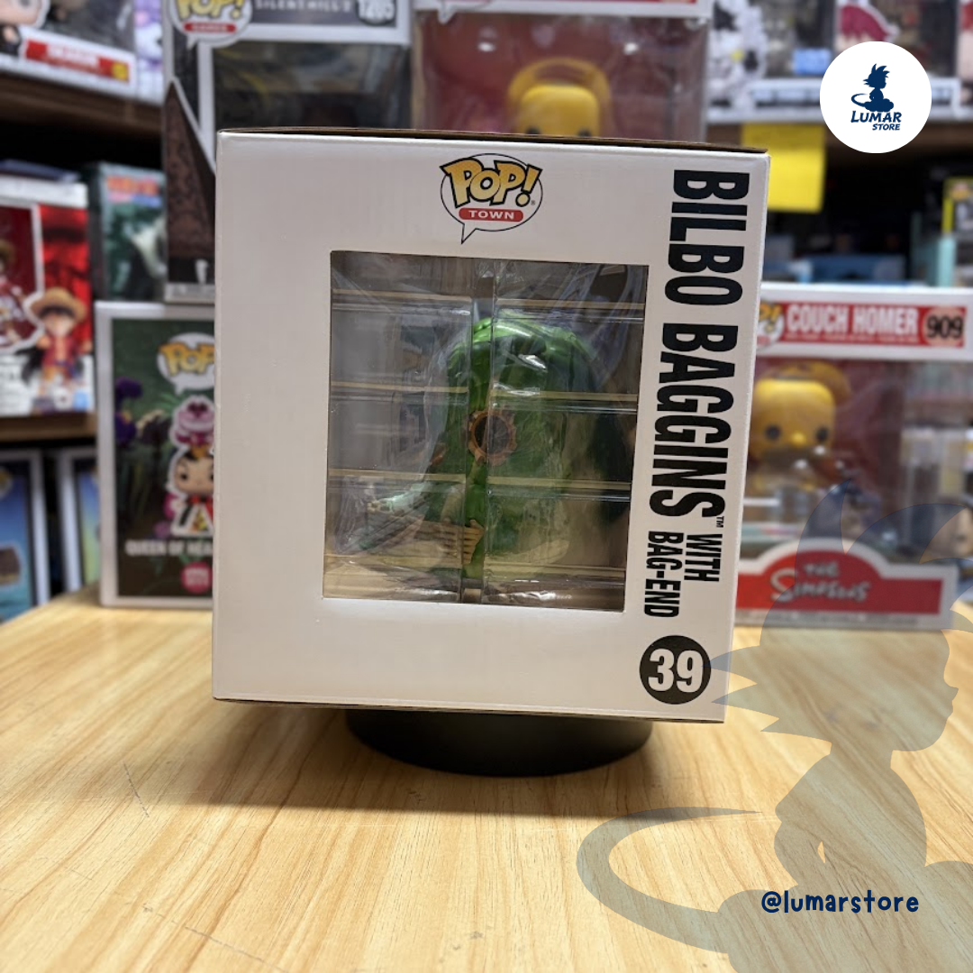 Figura Funko POP! Town: Bilbo Bolsón con Bolsón Cerrado (El Señor de los Anillos) #39