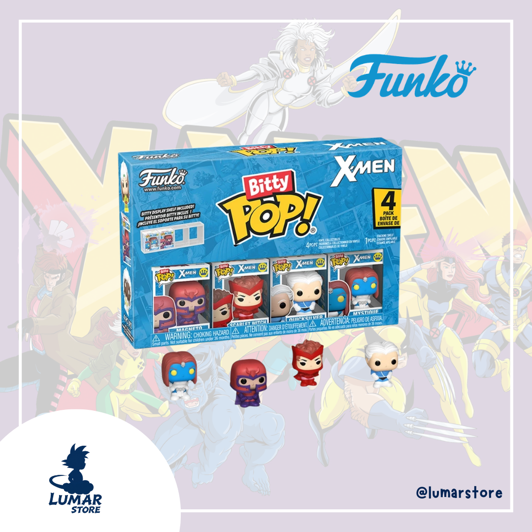 Funko Bitty POP! Marvel: X-Men - Pack de 4 (Magneto, Scarlet Witch, Quicksilver & Mystique)