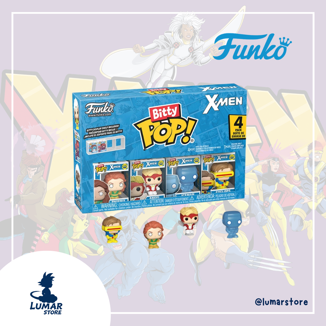 Funko Bitty POP! Marvel: X-Men - Pack de 4 (Phoenix, Angel, Iceman & Cyclops)