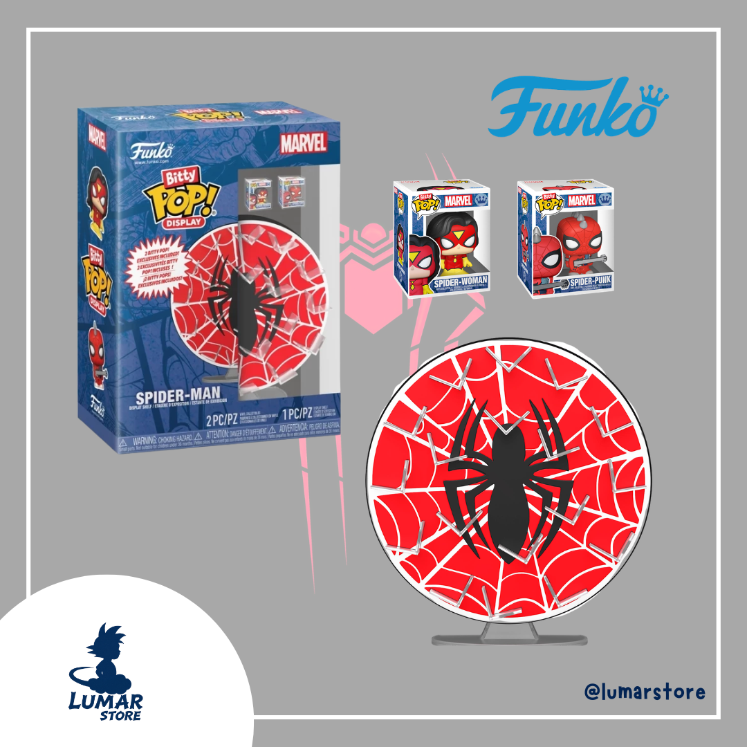 Funko Bitty Pop! Display Case: Spider-Man Marvel (Incluye 2 Figuras Exclusivas)