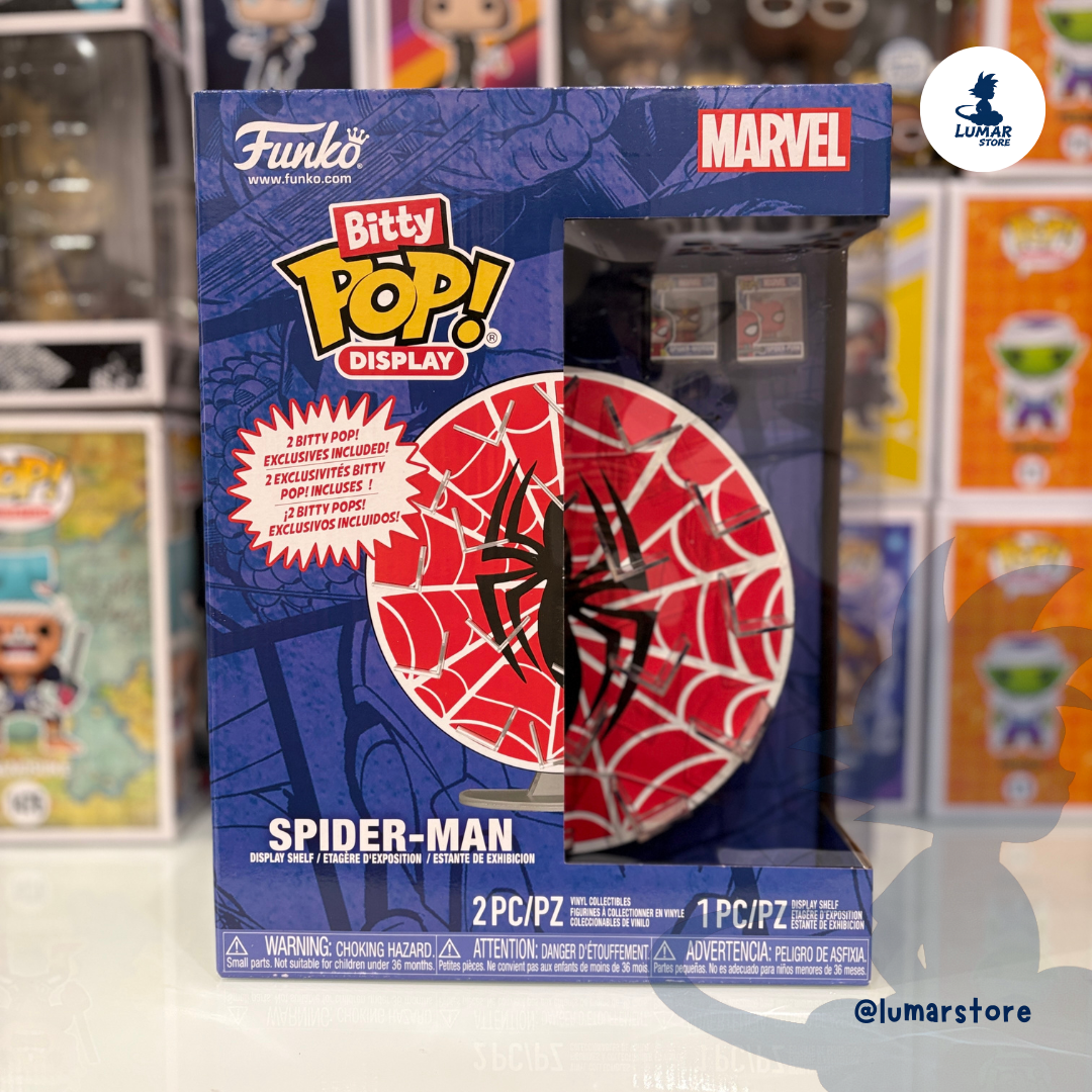Funko Bitty Pop! Display Case: Spider-Man Marvel (Incluye 2 Figuras Exclusivas)