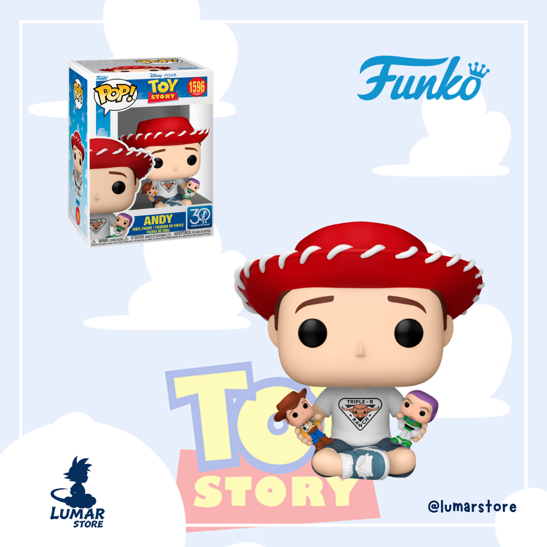 Funko POP! Disney 1596 - Andy holding Woody & Buzz | Toy Story