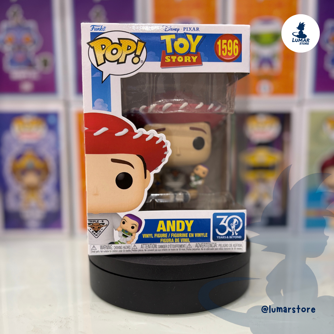 Funko POP! Disney 1596 - Andy holding Woody & Buzz | Toy Story