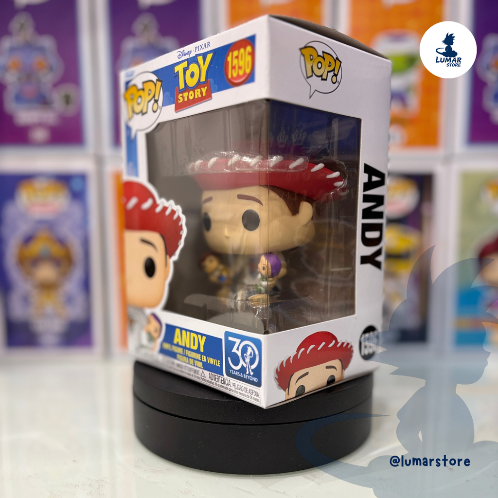 Funko POP! Disney 1596 - Andy holding Woody & Buzz | Toy Story