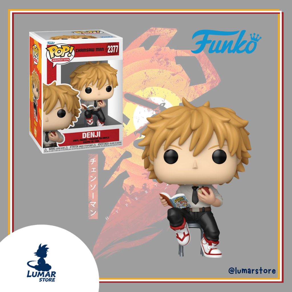 Funko Pop! Animation: Chainsaw Man #2377 Denji on Stool with Manga