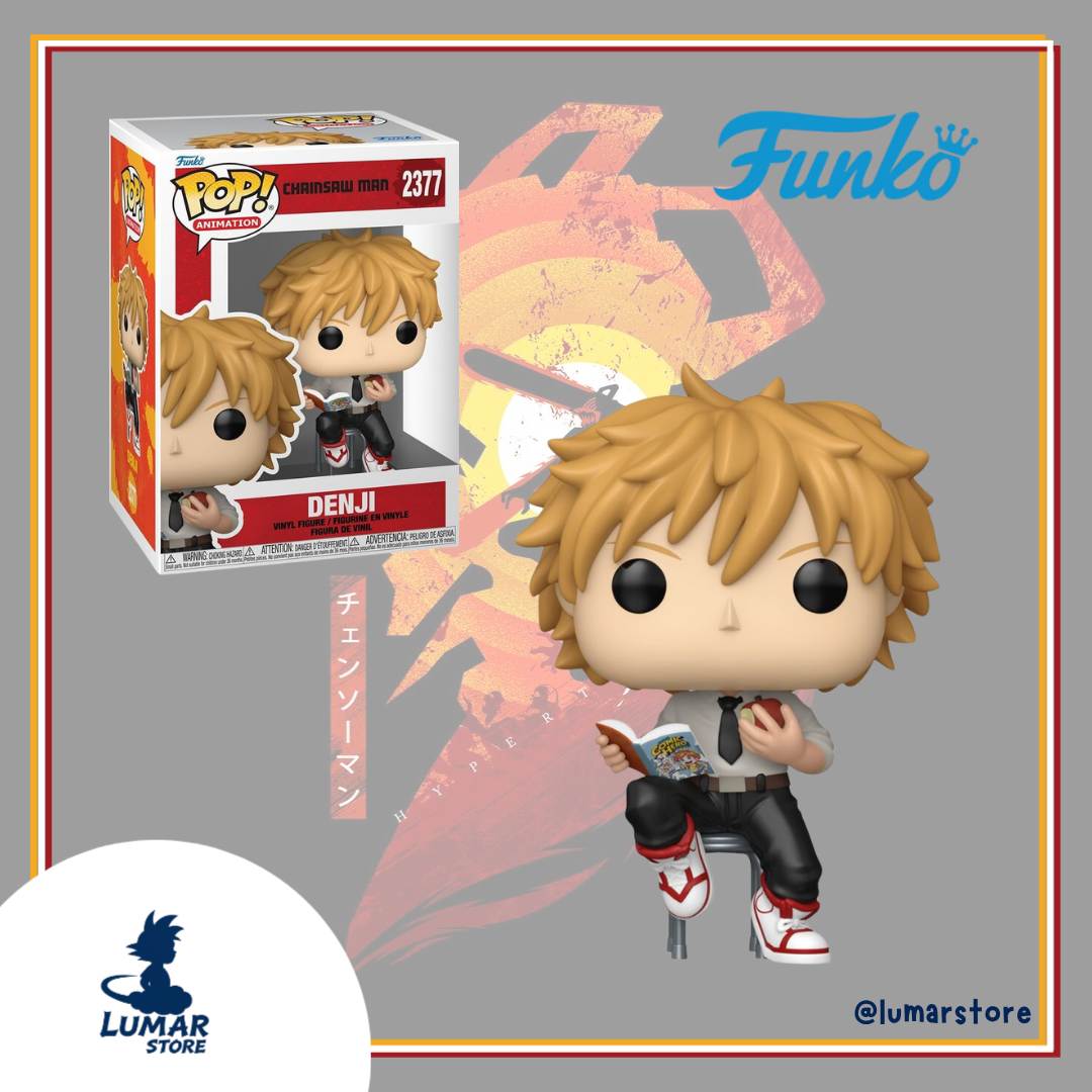Funko Pop! Animation: Chainsaw Man #2377 Denji on Stool with Manga