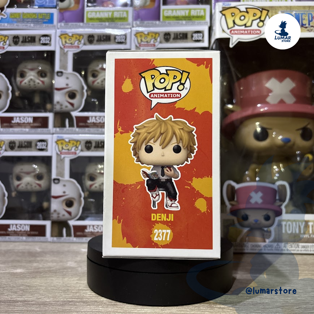Funko Pop! Animation: Chainsaw Man #2377 Denji on Stool with Manga