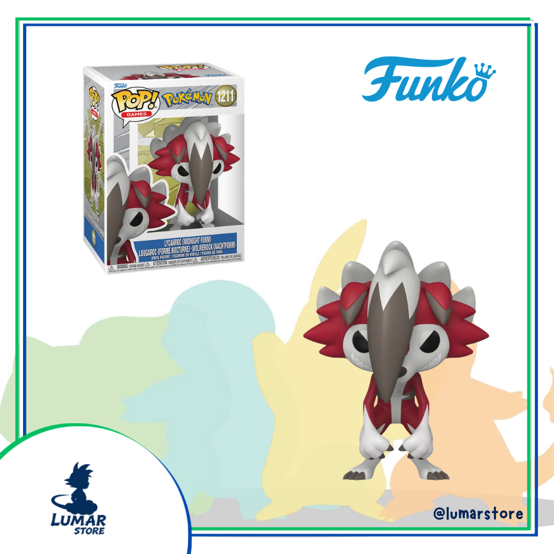 Funko Pop! Games: Pokémon #1211 Lycanroc Forma Nocturna (Midnight Form)