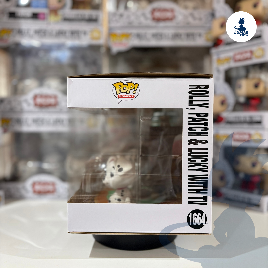 Funko Pop! Moment Rolly, Patch y Lucky with TV #1664 – Disney 101 Dálmatas