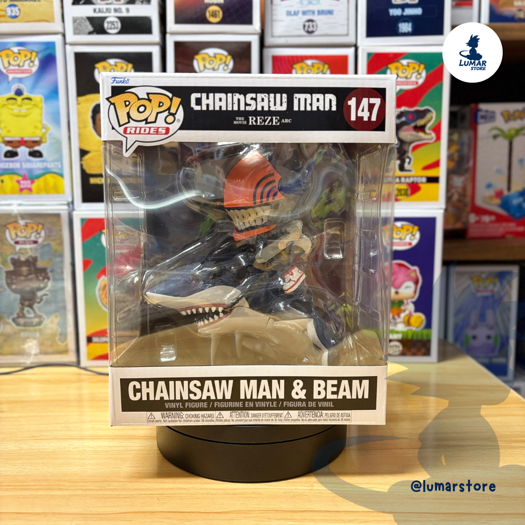 Funko Pop! Rides: Chainsaw Man #147 Chainsaw Man & Beam (The Movie: Reze Arc)