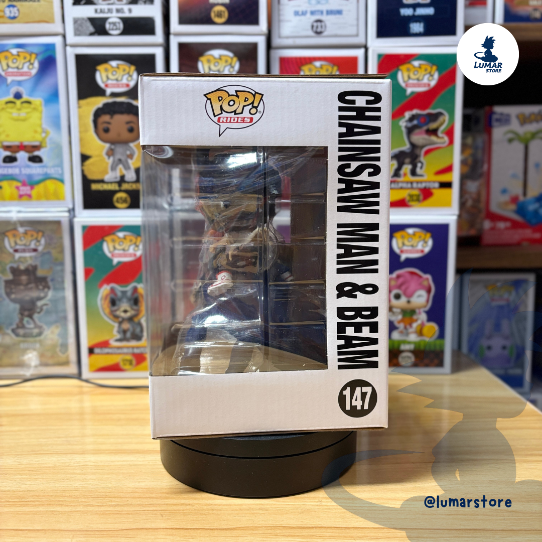Funko Pop! Rides: Chainsaw Man #147 Chainsaw Man & Beam (The Movie: Reze Arc)