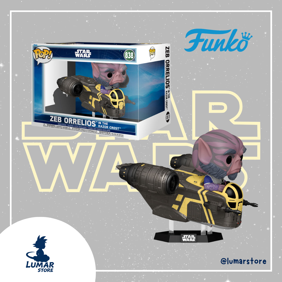 Funko Pop! Rides Deluxe 838 - Zeb Orrelios in the Razor Crest | Star Wars Mandalorian & Grogu