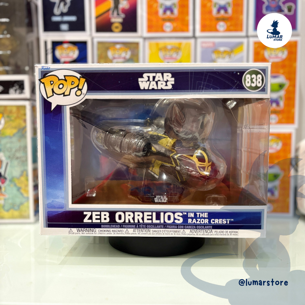 Funko Pop! Rides Deluxe 838 - Zeb Orrelios in the Razor Crest | Star Wars Mandalorian & Grogu