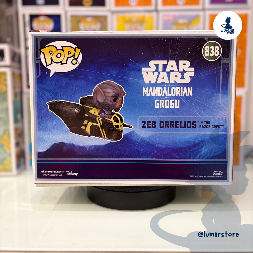 Funko Pop! Rides Deluxe 838 - Zeb Orrelios in the Razor Crest | Star Wars Mandalorian & Grogu