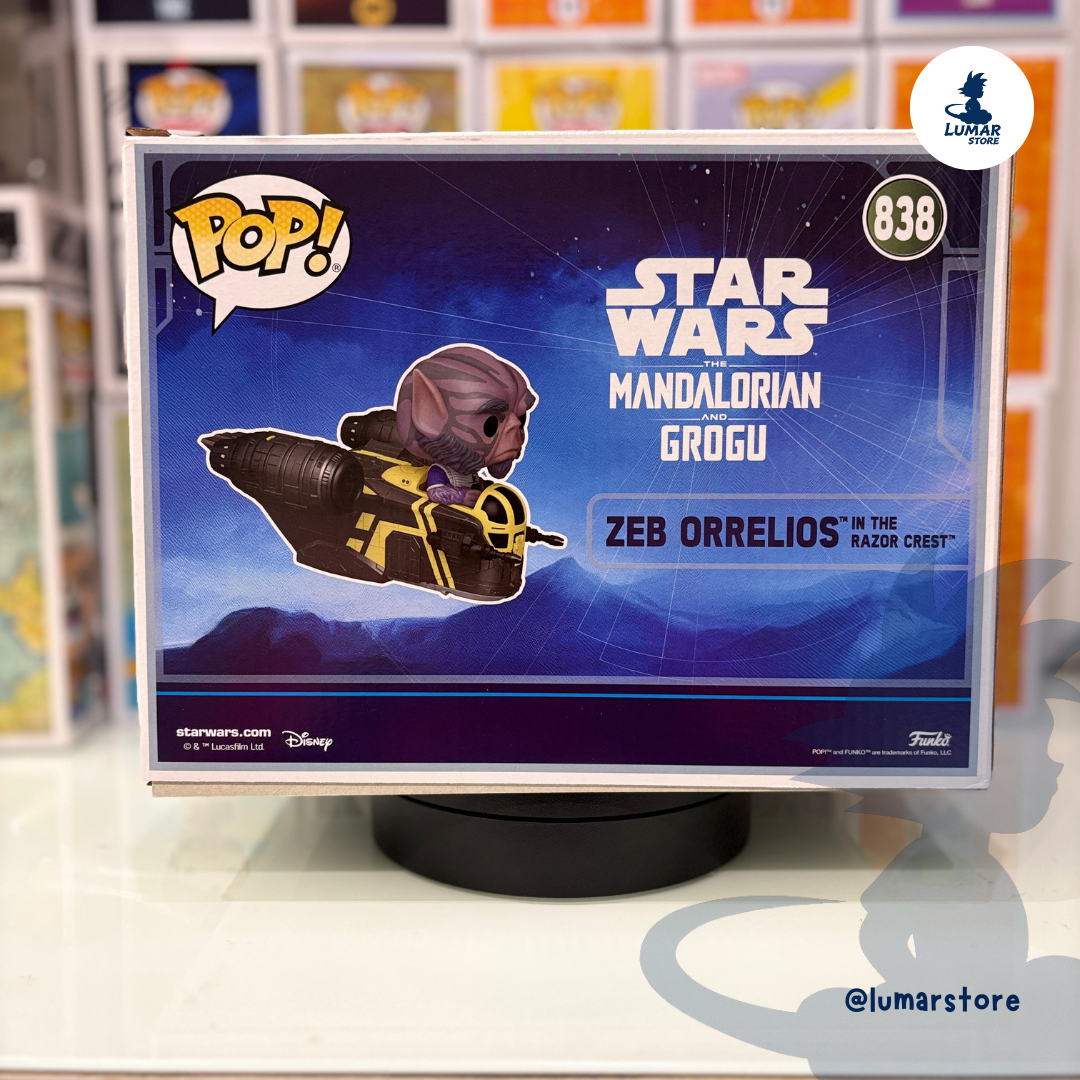 Funko Pop! Rides Deluxe 838 - Zeb Orrelios in the Razor Crest | Star Wars Mandalorian & Grogu