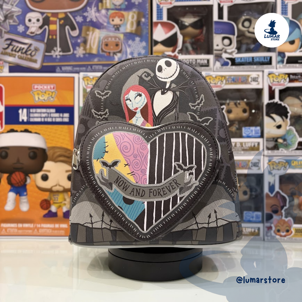Mochila Loungefly Pesadilla Antes de Navidad: Corazón Partido Jack y Sally 26cm