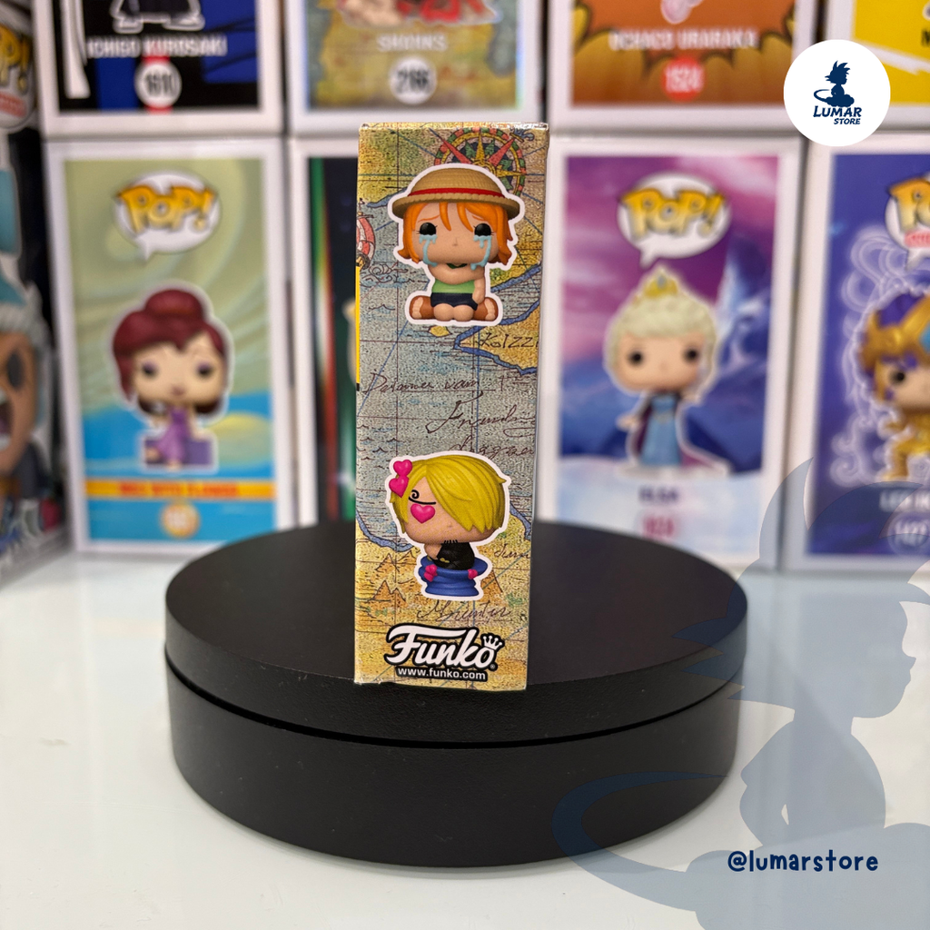 Pack 4 Figuras FUNKO Bitty POP! - One Piece: Luffy, Roronoa Zoro, Axe-Hand Morgan & Shanks