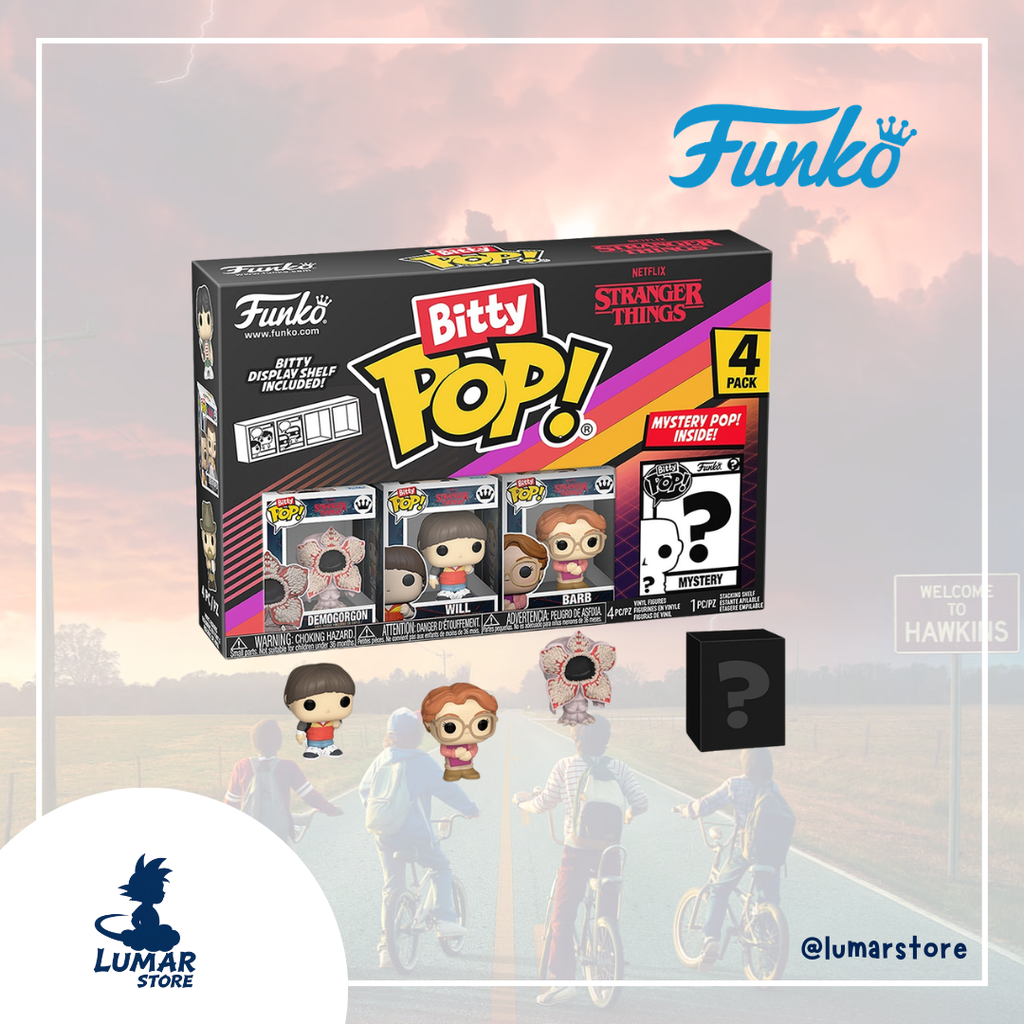 Pack 4 Figuras FUNKO Bitty POP! - Stranger Things: Demogorgon, Will, Barb & Mystery