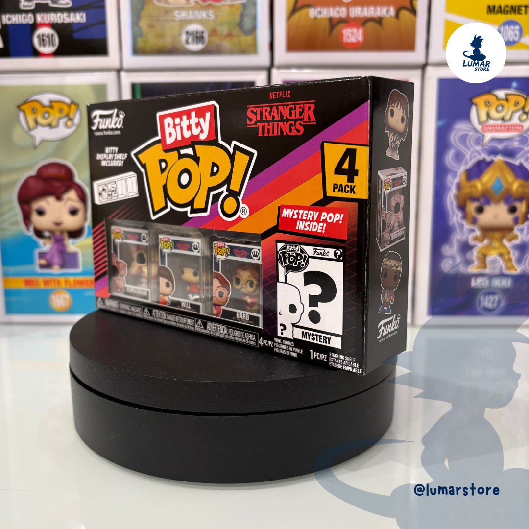 Pack 4 Figuras FUNKO Bitty POP! - Stranger Things: Demogorgon, Will, Barb & Mystery