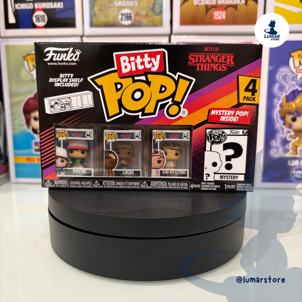 Pack 4 Figuras FUNKO Bitty POP! - Stranger Things: Dustin, Lucas, Eleven & Mystery