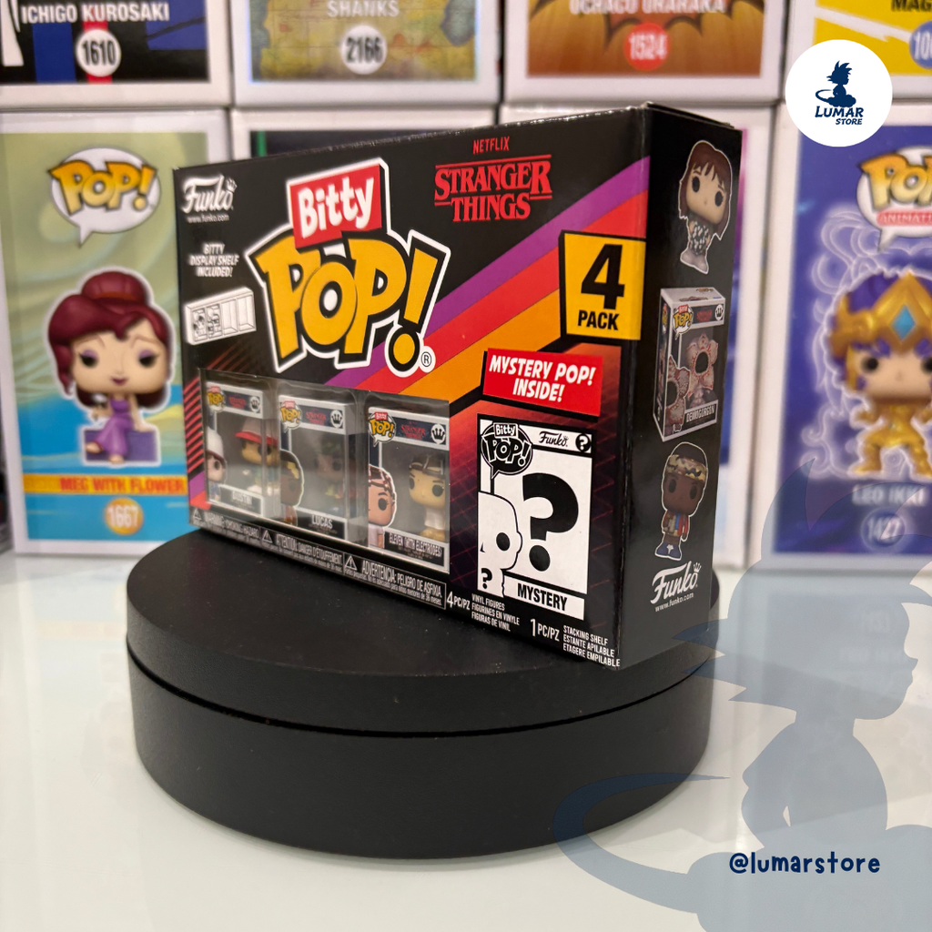 Pack 4 Figuras FUNKO Bitty POP! - Stranger Things: Dustin, Lucas, Eleven & Mystery