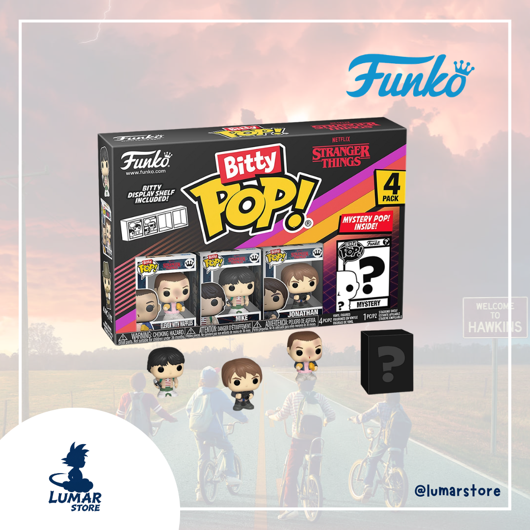 Pack 4 Figuras FUNKO Bitty POP! - Stranger Things: Eleven, Mike, Jonathan & Mystery