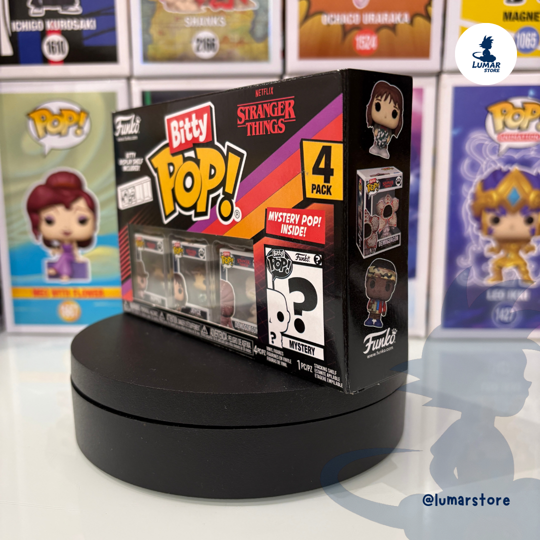 Pack 4 Figuras FUNKO Bitty POP! - Stranger Things: Hopper, Joyce, Demogorgon & Mystery