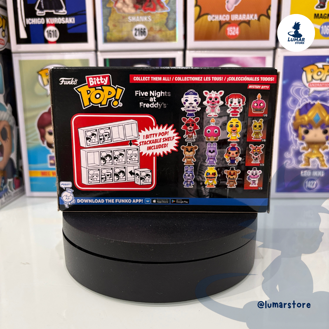 Pack de 4 Figuras Funko Bitty Pop! Five Nights at Freddy's (FNAF): Nightmare Bonnie, Nightmare Chica, Nightmare Freddy & Mystery
