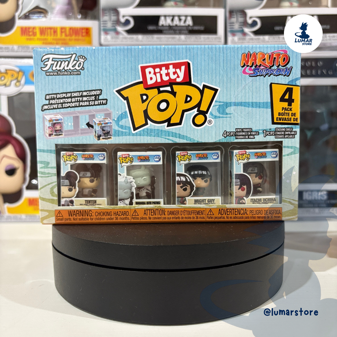 Pack de 4 Figuras Funko Bitty Pop! Naruto Shippuden: Itachi, Madara (Six Paths), Might Guy & Tenten