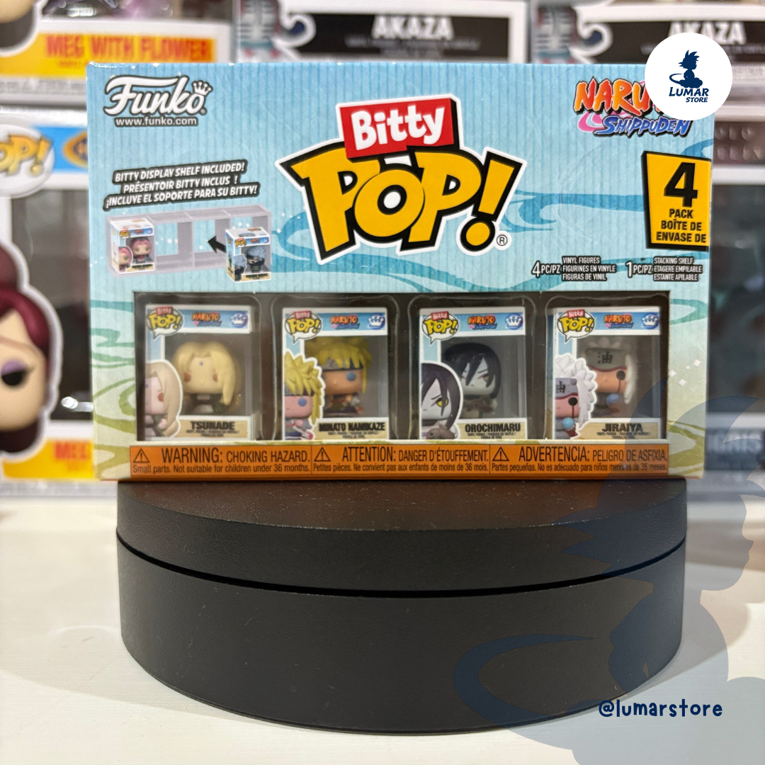 Pack de 4 Figuras Funko Bitty Pop! Naruto Shippuden: Minato, Orochimaru, Tsunade & Jiraiya