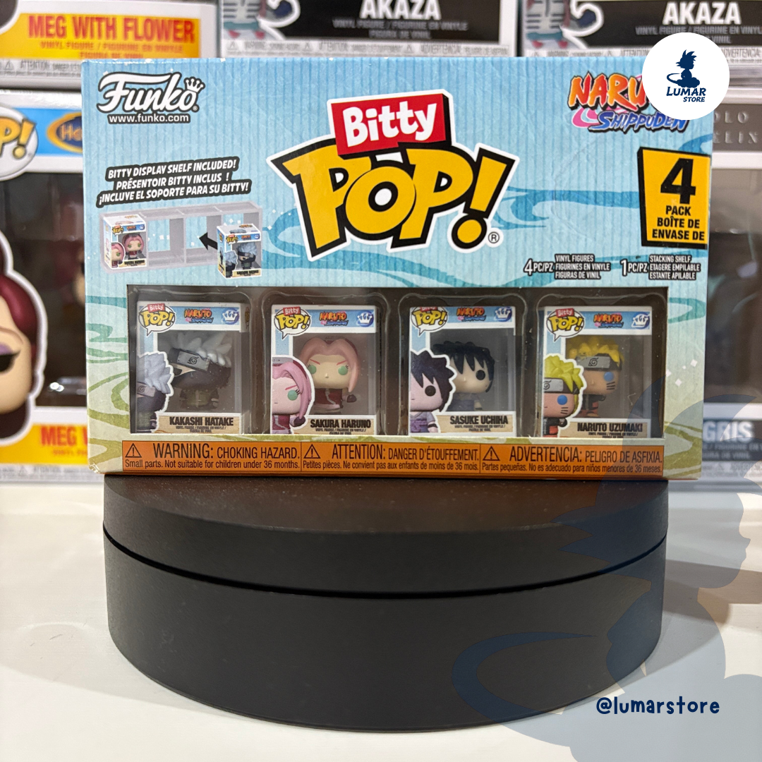 Pack de 4 Figuras Funko Bitty Pop! - Naruto Shippuden : Naruto, Sasuke, Sakura & Kakashi