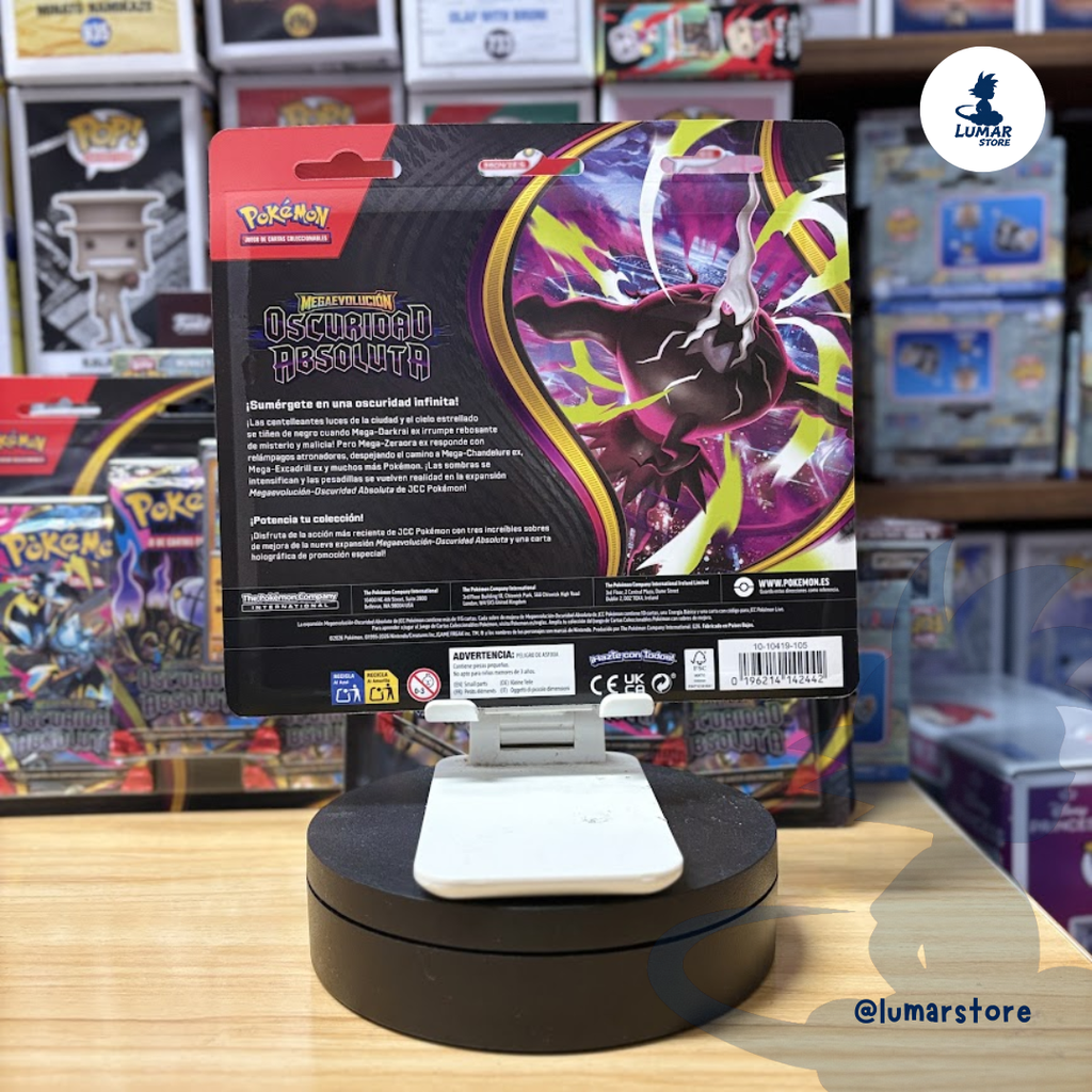 Pokémon TCG: Blíster de 3 Sobres Megaevolución - Oscuridad Absoluta (+ Carta Promo en Español)