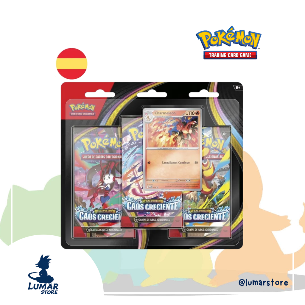 Pokémon TCG: Blister de 3 Sobres Caos Creciente (Español) Megaevoluciones