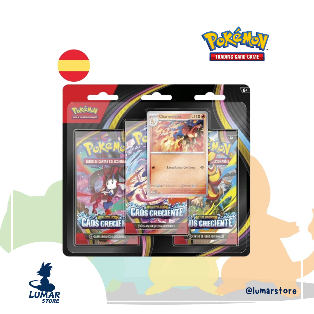 Pokémon TCG: Blister de 3 Sobres Caos Creciente (Español) Megaevoluciones
